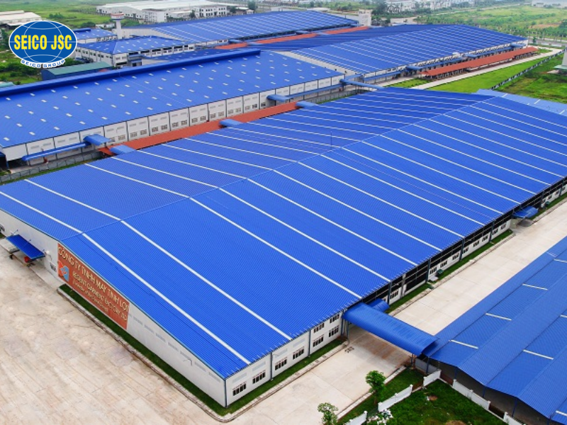 Hệ bao che được SEICO thi công tại dự án dệt may Nhà máy Tinh Lợi 