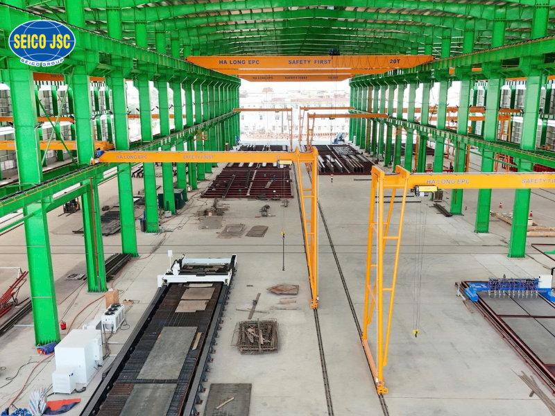Cầu trục trong dự án Nhà máy sản xuất Kết cấu thép & chế tạo thiết bị công nghệ cao - Trung Chính 