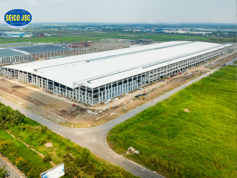 SEICO là đơn vị triển khai hạng mục kết cấu thép cho dự án nhà máy Thái Tuấn