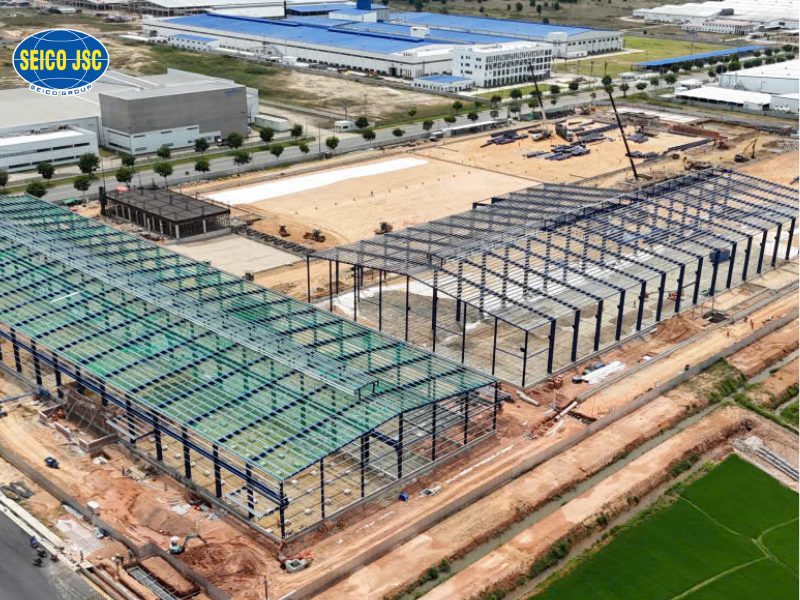 Hệ khung kết cấu chính của nhà xưởng thép tiền chế